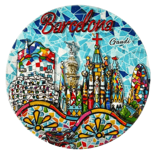 Barcelona Mosaic magnet from Spain