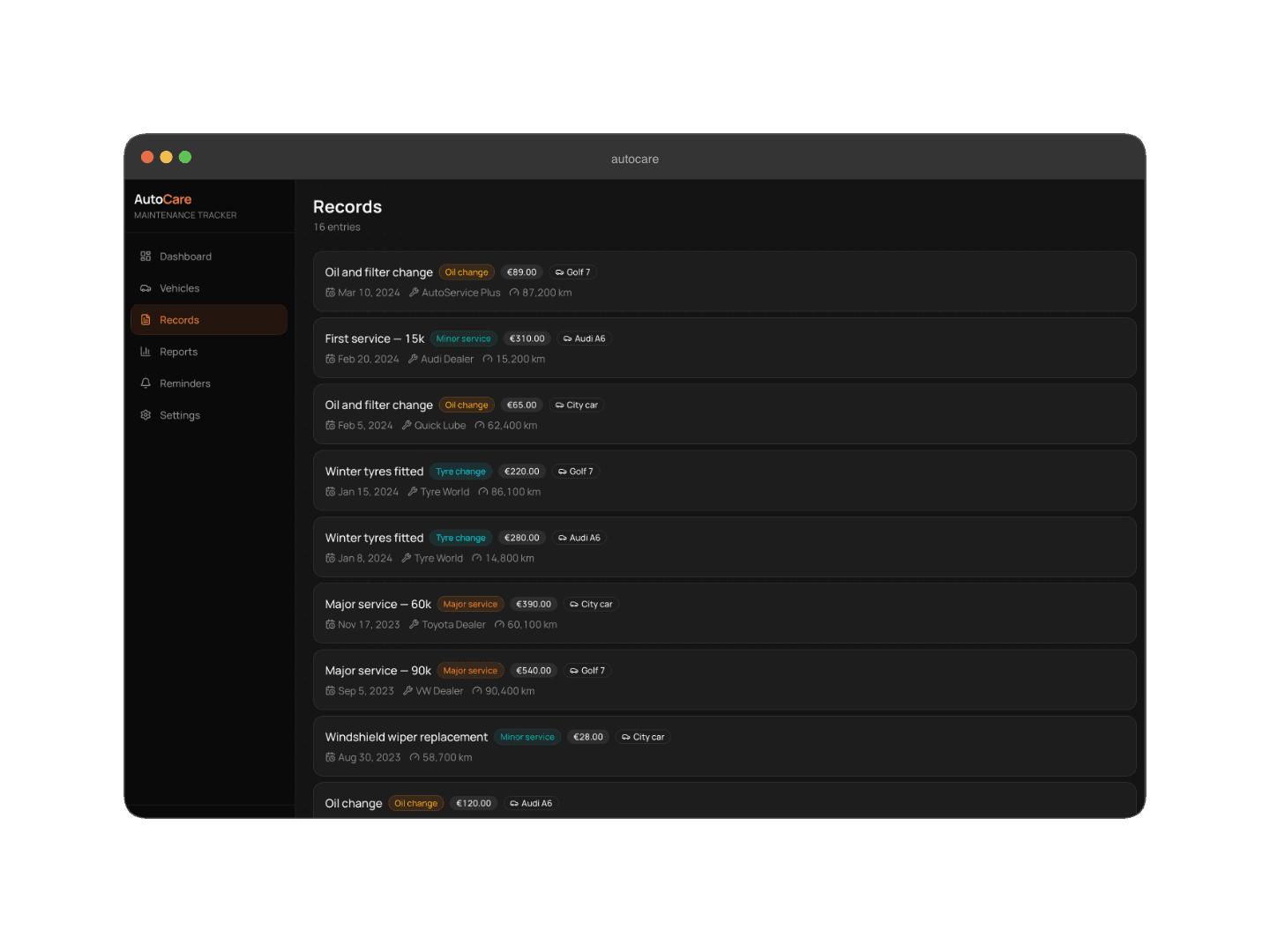 Autocare screenshot 6