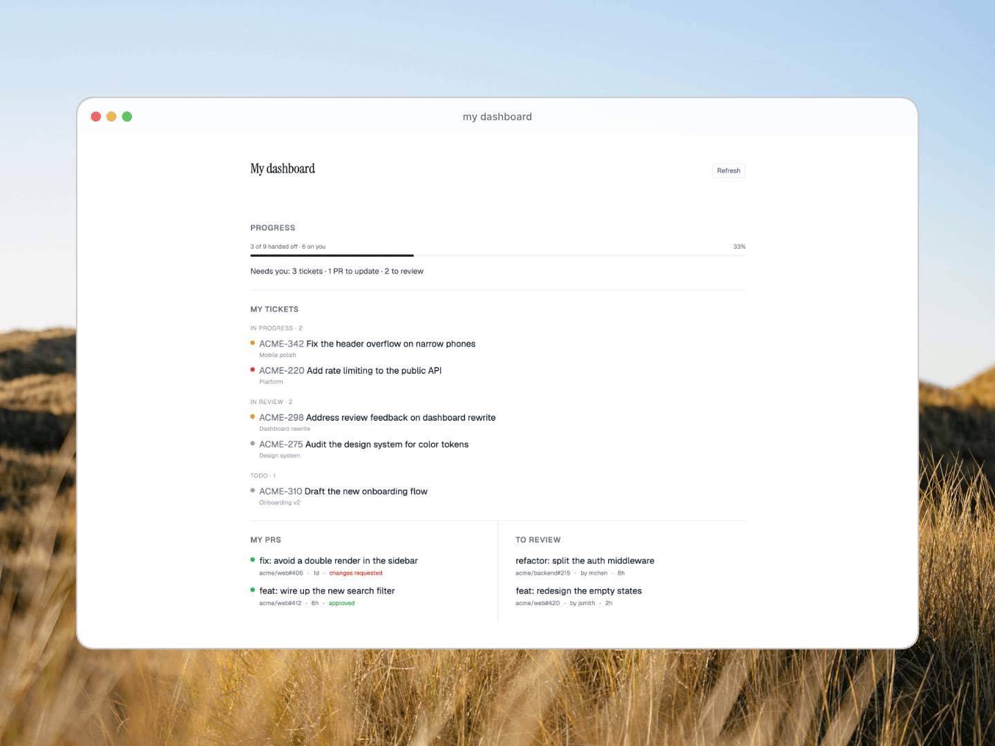 Personal Dashboard